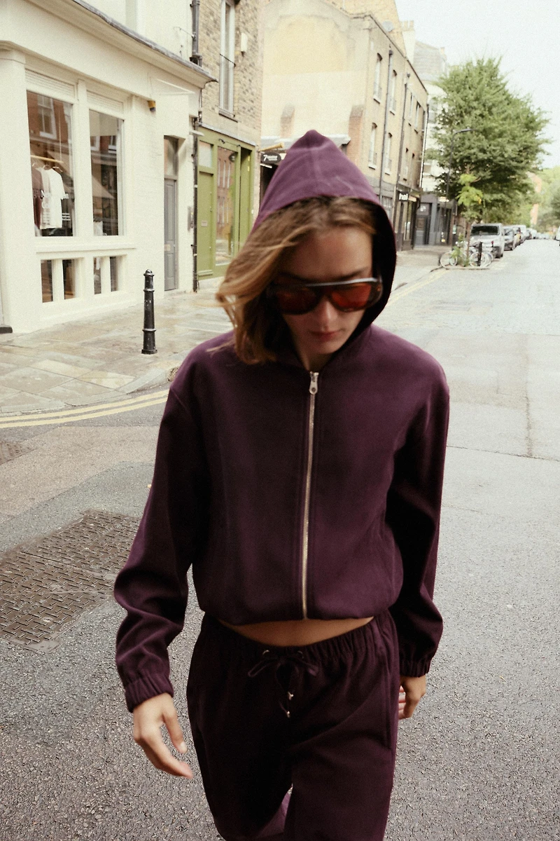 HOODED BOMBER JACKET