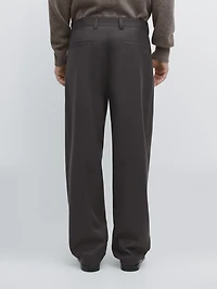 Relaxed fit wool blend trousers