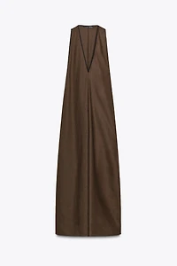 ZW COLLECTION LINEN BLEND MIDI DRESS