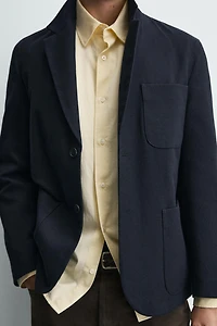 WOOL BLEND POCKET BLAZER