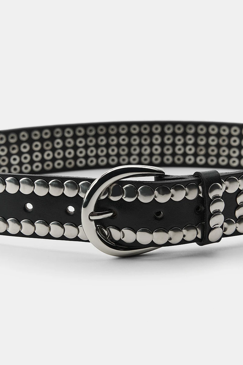 MULTI-STUD LEATHER BELT