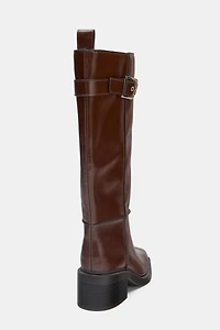 TOPSTITCHED HIGH-SHAFT BOOTS