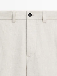 Pantalon léger à chevrons en lin