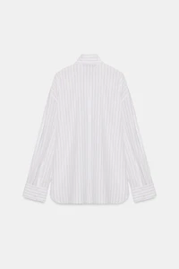 STRIPED SCARF POPLIN SHIRT
