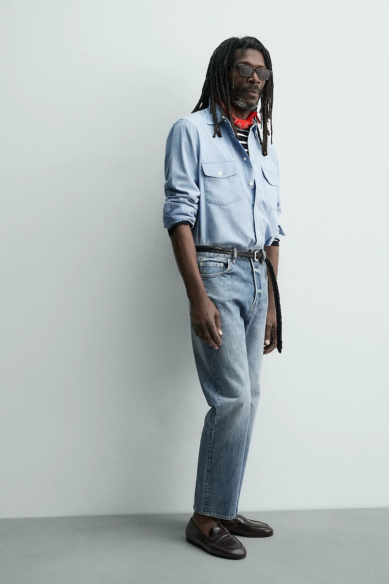 AARON LEVINE X ZARA LEATHER PENNY LOAFERS WITH VIBRAM® SOLE