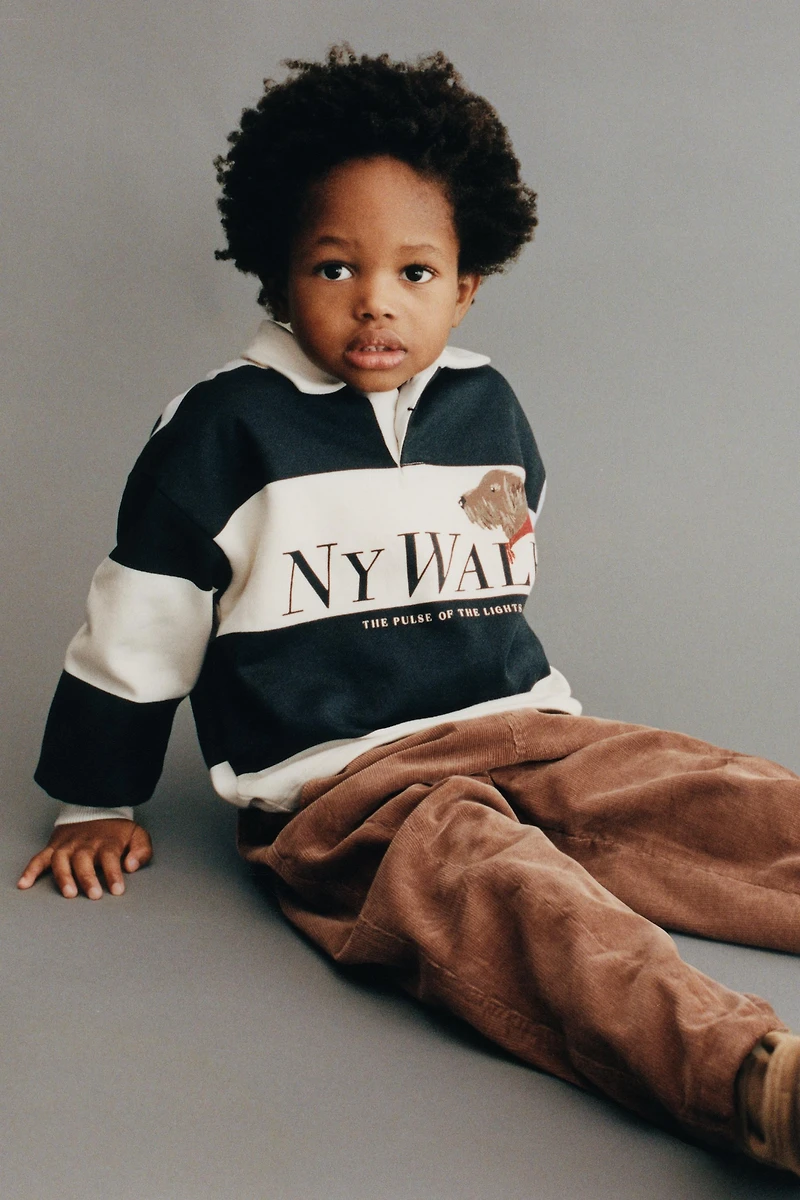 LINED CORDUROY PANTS WITH BUTTONS