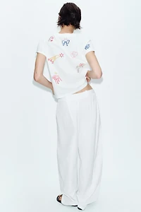 T-SHIRT BRODERIES CONTRASTE