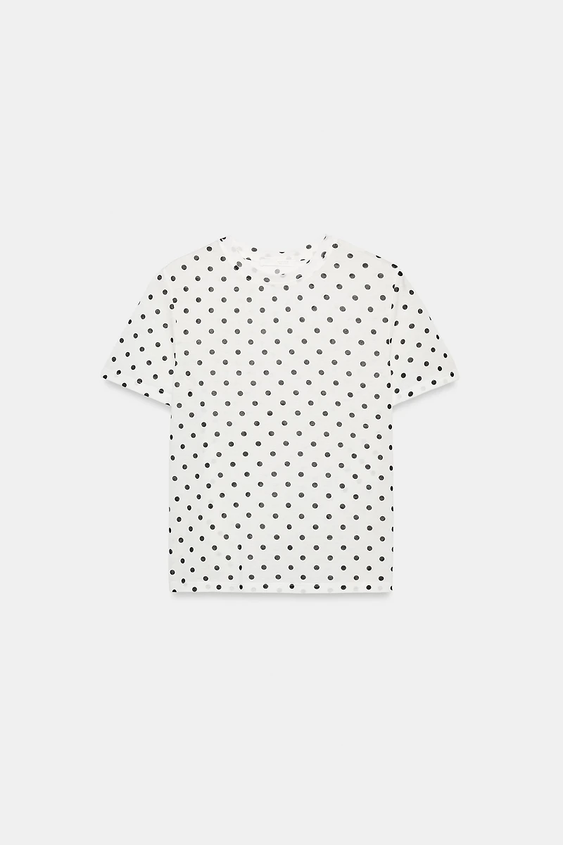 SHORT SLEEVE POLKA DOT T-SHIRT