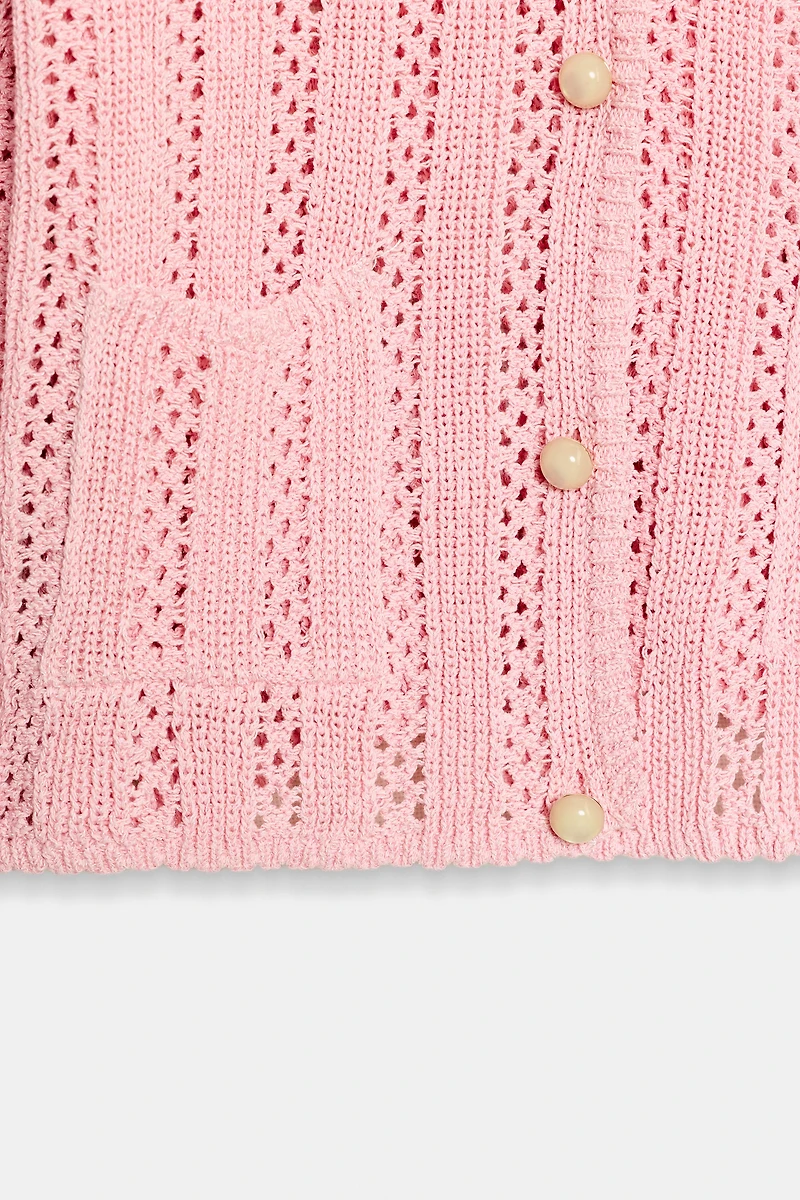 POINTELLE KNIT CARDIGAN