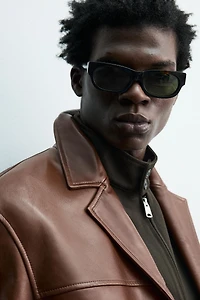 BLAZER RELAXED COUPE CUIR