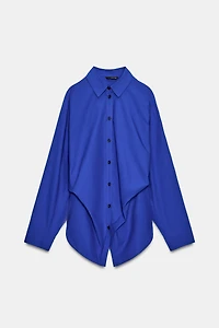 CHEMISE EN POPELINE À PINCES LATÉRALES