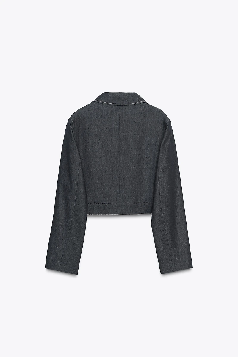 CONTRAST STITCHING SHORT JACKET