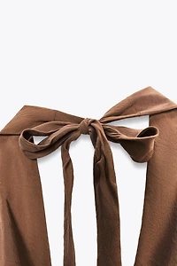 TOP FLUIDE HALTER DRAPÉ