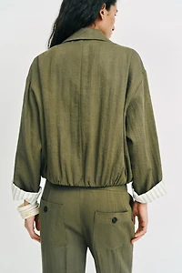SHORT JACKET WITH ROLLED-UP SLEEVES