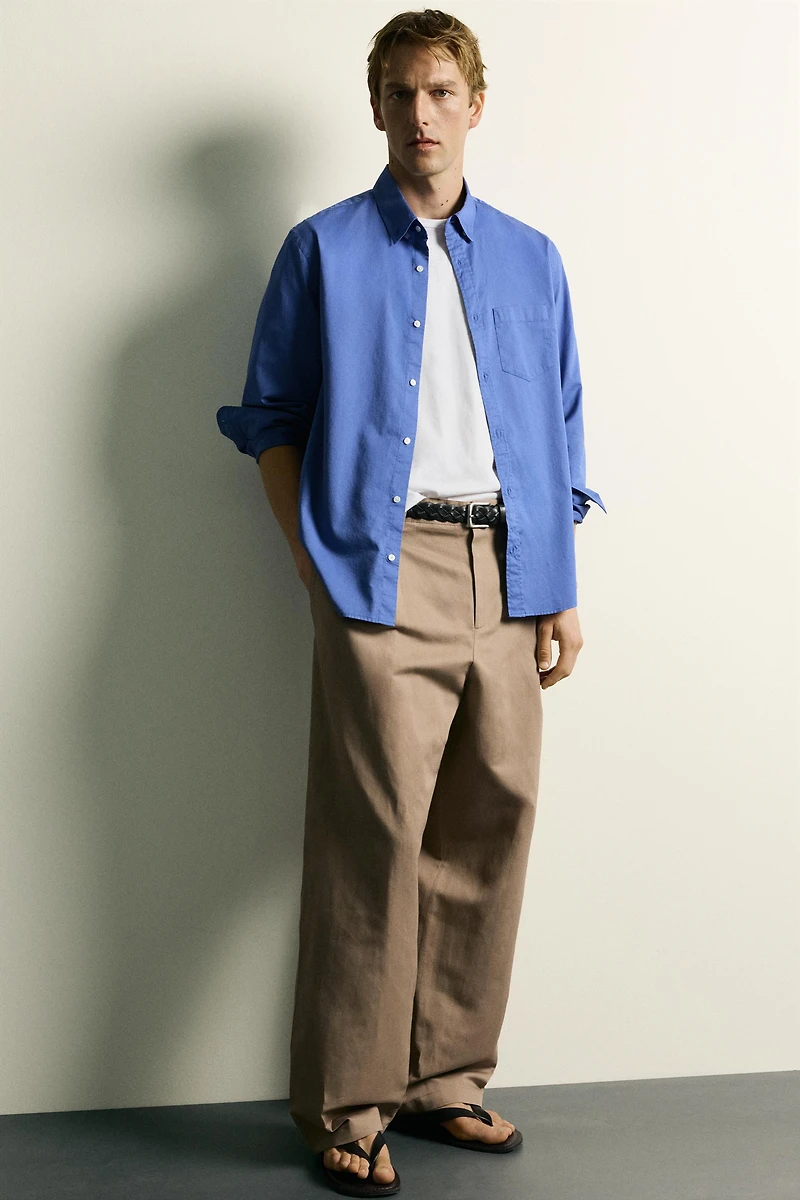 RELAXED FIT PLEATED PANTS