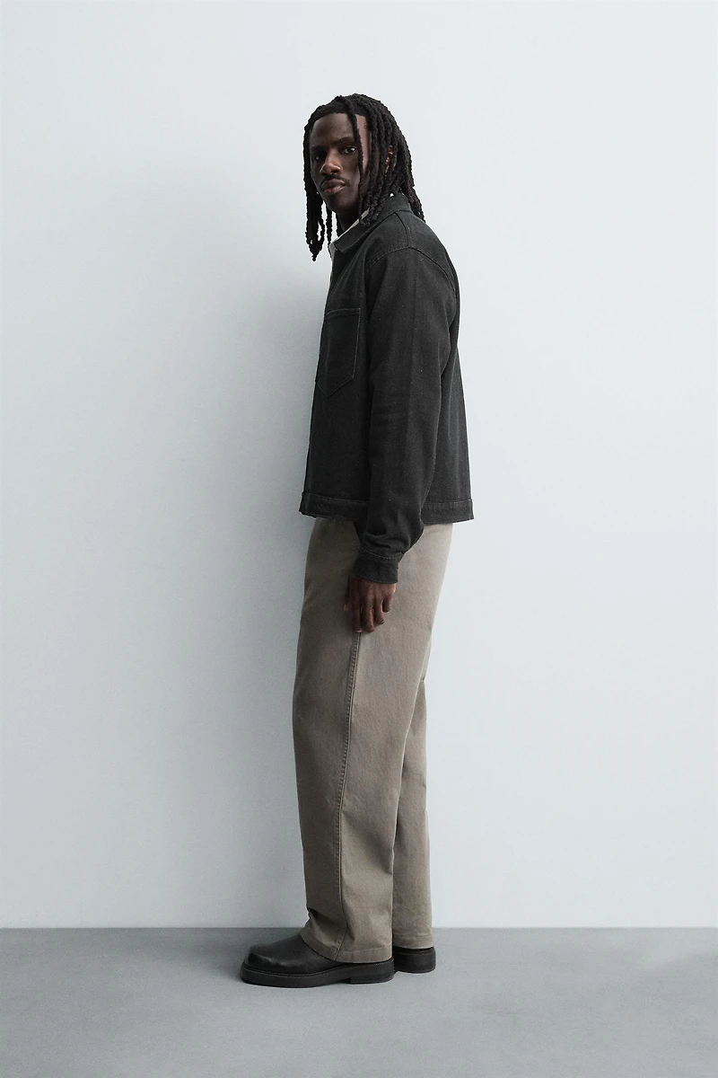 DENIM ZIP-UP OVERSHIRT