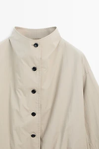 Bomber jacket with funnel neck