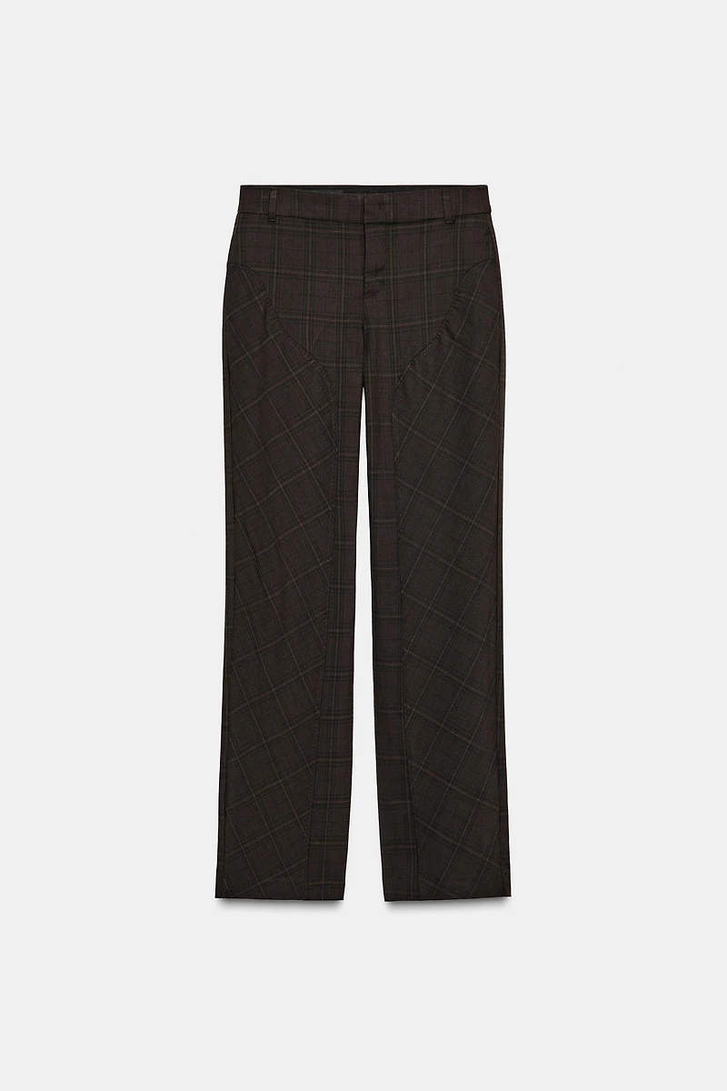 PANTALON À CARREAUX AVEC COUTURES