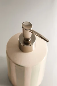 DISTRIBUTEUR SAVON CÉRAMIQUE RAYURES