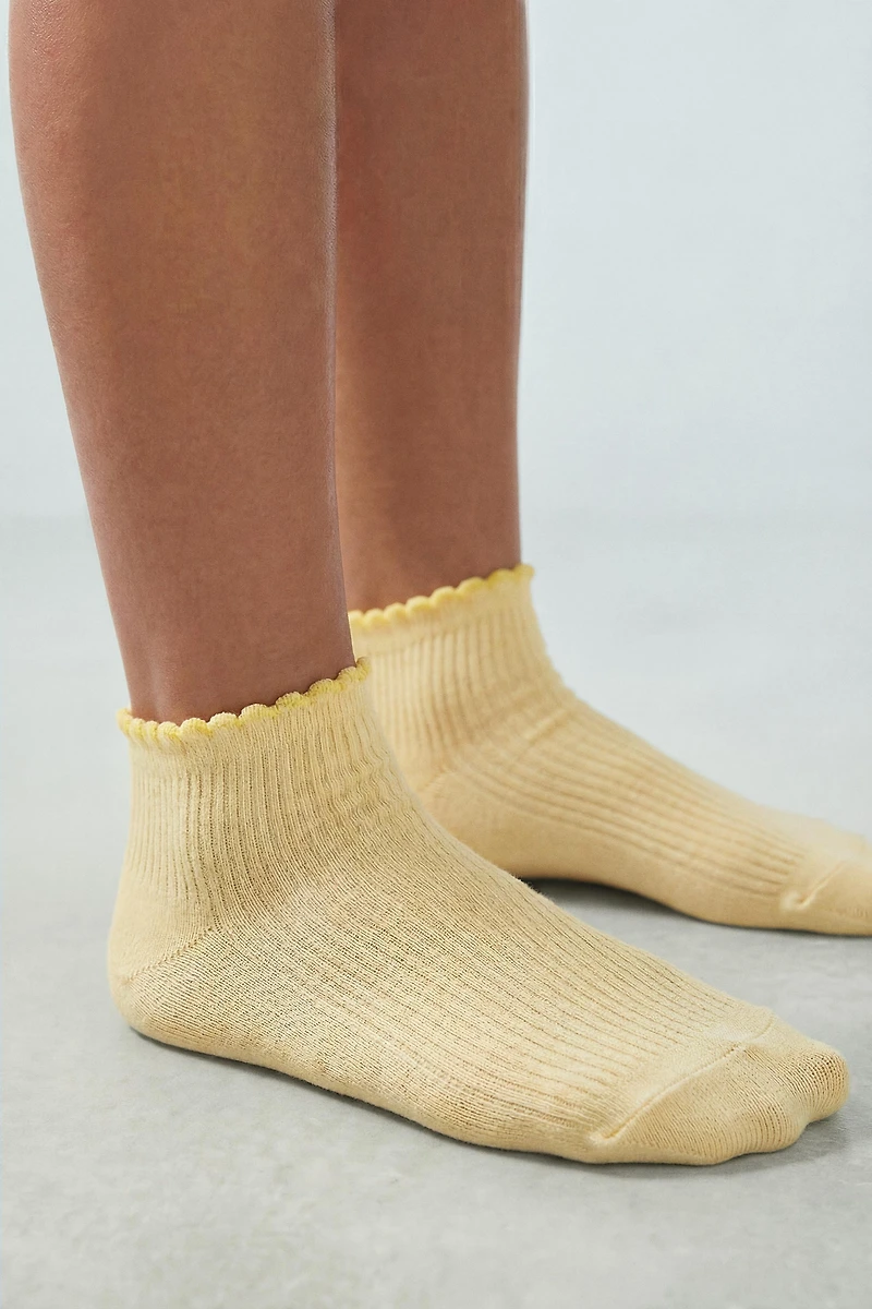 FIVE-PACK OF CONTRAST WAVE ANKLE SOCKS