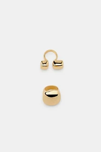LOT DE 2 BAGUES FORMES GÉOMÉTRIQUES