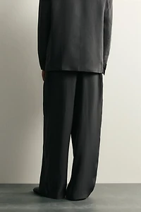 RELAXED FIT WIDE LEG SUIT PANTS