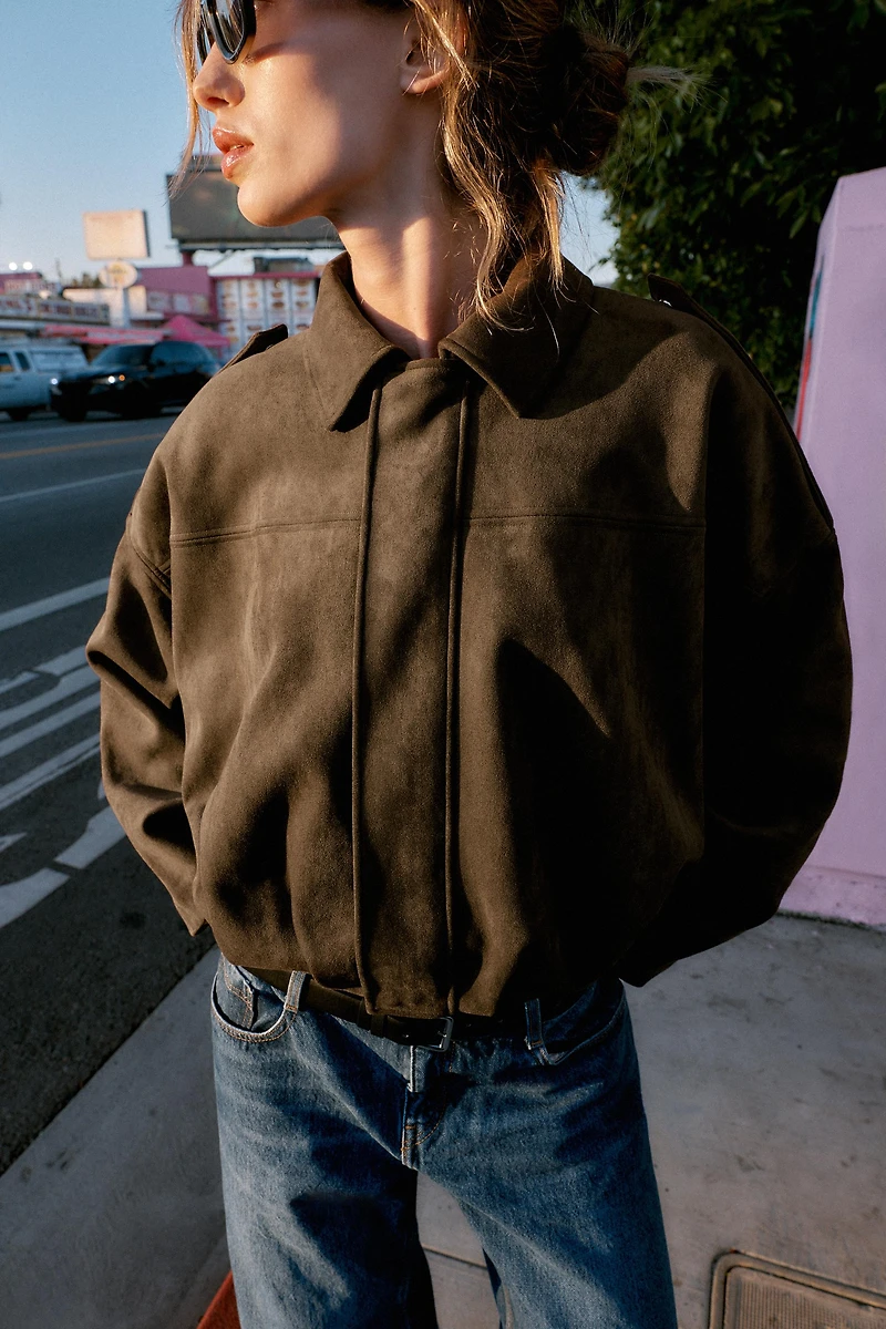 VESTE BOMBER EFFET DAIM