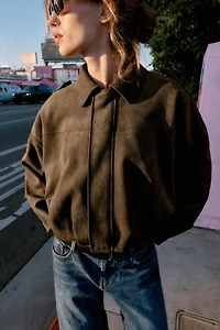 VESTE BOMBER EFFET DAIM