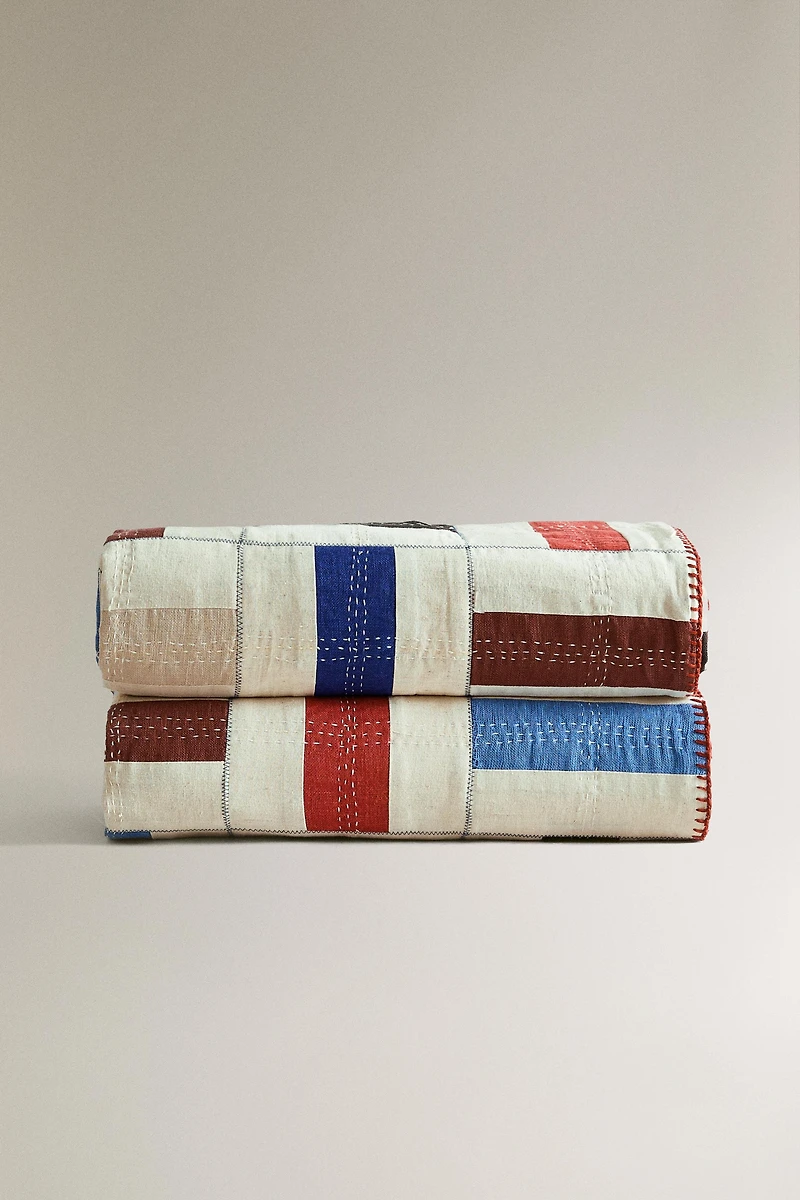 COUVRE-LIT COTON LIN PATCHWORK X COLLAGERIE