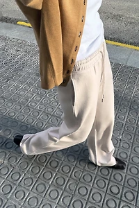 WASHED EFFECT INTERLOCK PANTS