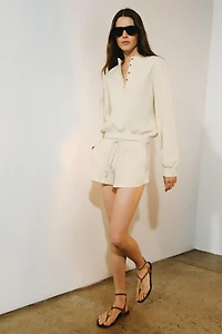 COTTON WAFFLE JUMPER