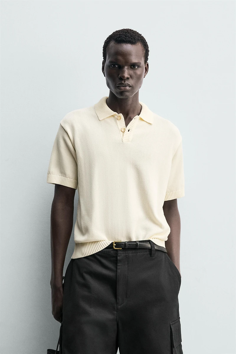 RELAXED FIT TEXTURED KNIT POLO