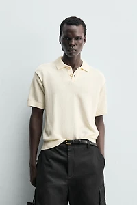 RELAXED FIT TEXTURED KNIT POLO