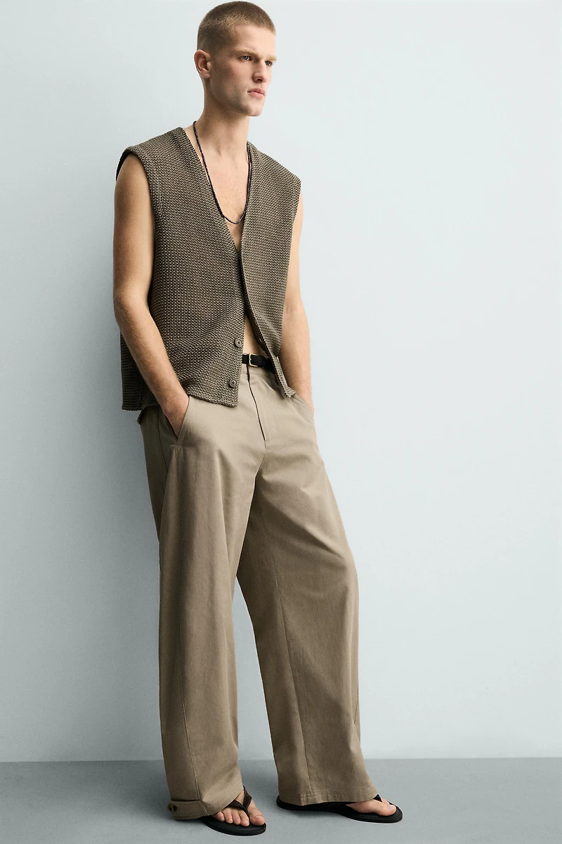 PANTALON COUPE DÉCONTRACTÉE À BAS AJUSTABLE