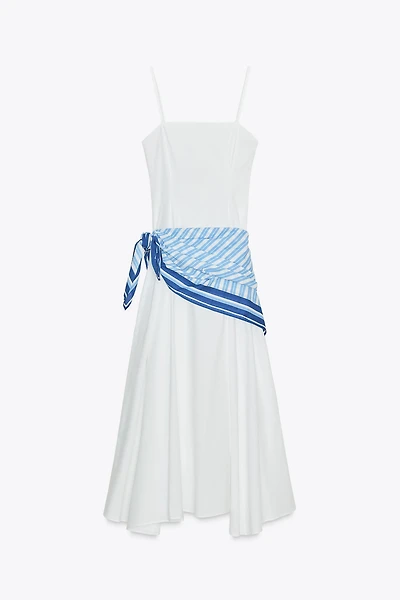 ROBE MIDI FOULARD RAYURES