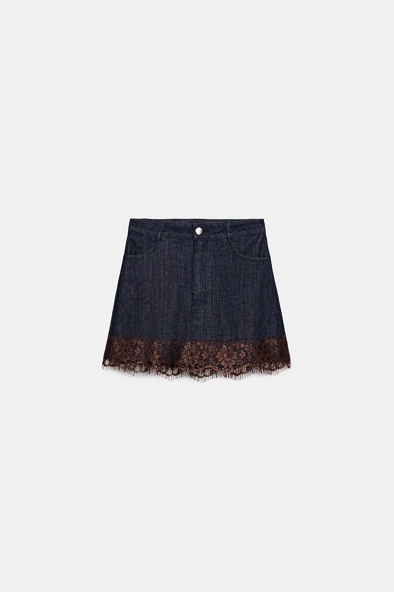 Z1975 DENIM LACE SKORT