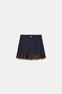 Z1975 DENIM LACE SKORT
