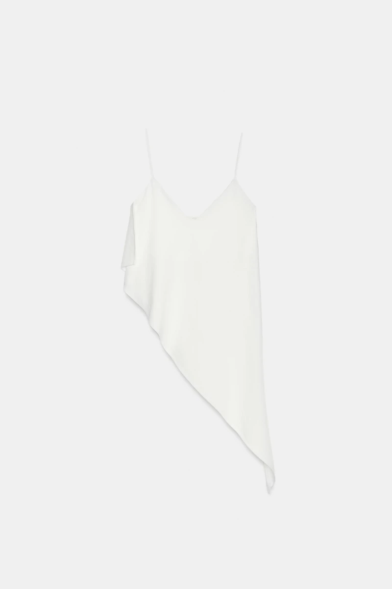 TOP ASYMÉTRIQUE EN COTON ÉPAIS