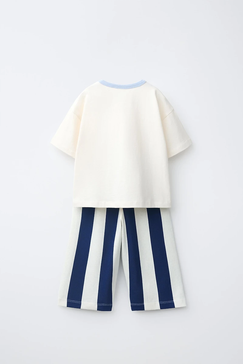 STRIPED T-SHIRT AND JOGGER SET