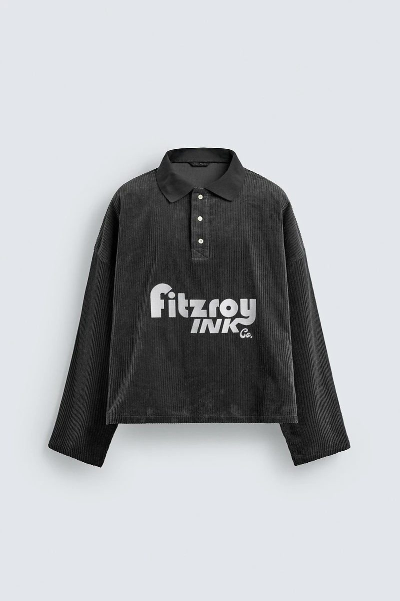 POLO EN VELOURS CÔTELÉ BRODÉ