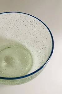 BUBBLE GLASS BOWL WITH RIM