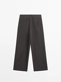 Lightweight straight fit 100% linen trousers