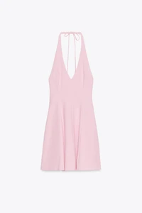 HALTER GODET SHORT DRESS