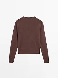 100% linen knit crew neck sweater