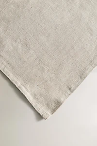 LINEN TABLECLOTH WITH GREEN LEAVES CHRISTMAS