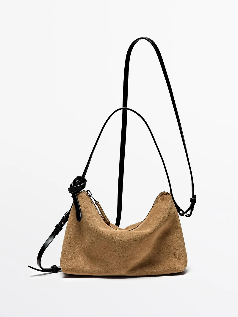 Small split suede leather bag
