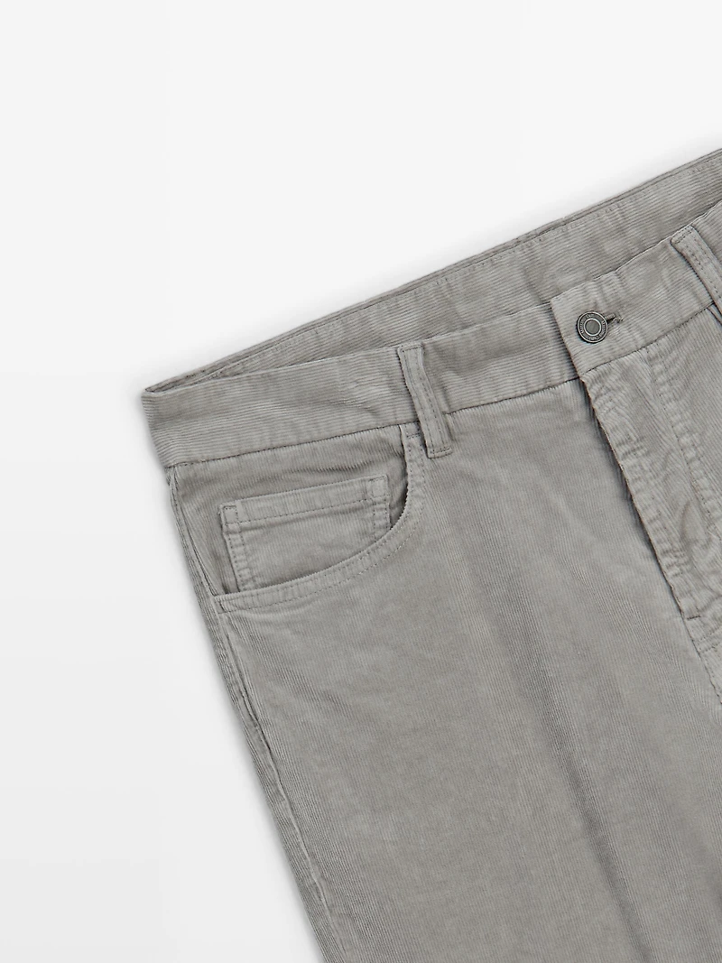 Slim fit corduroy denim trousers
