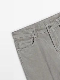 Slim fit corduroy denim trousers