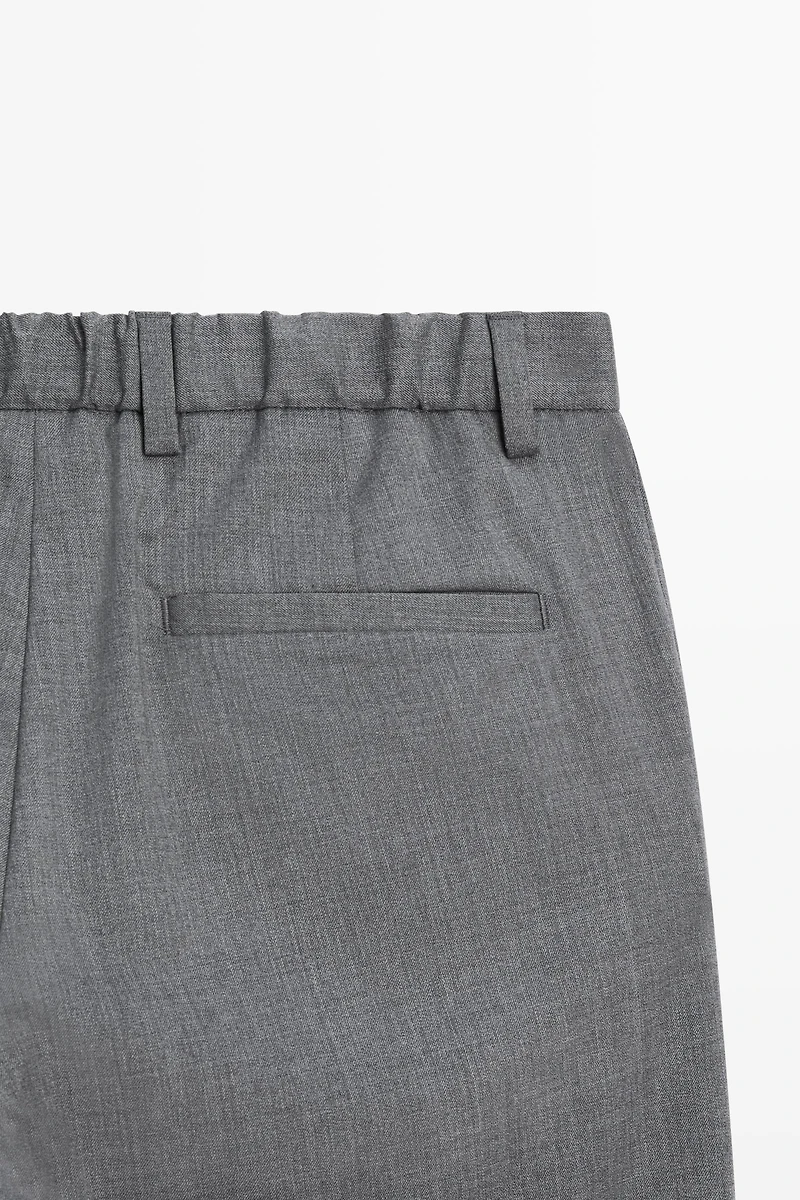 Pantalon à pinces en mélange de laine froide