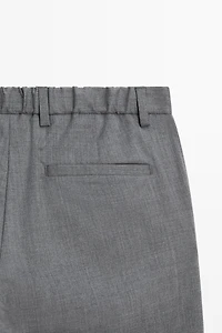 Pantalon à pinces en mélange de laine froide